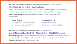 Senior Living Google Ads