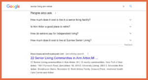 Senior Living Organic Search